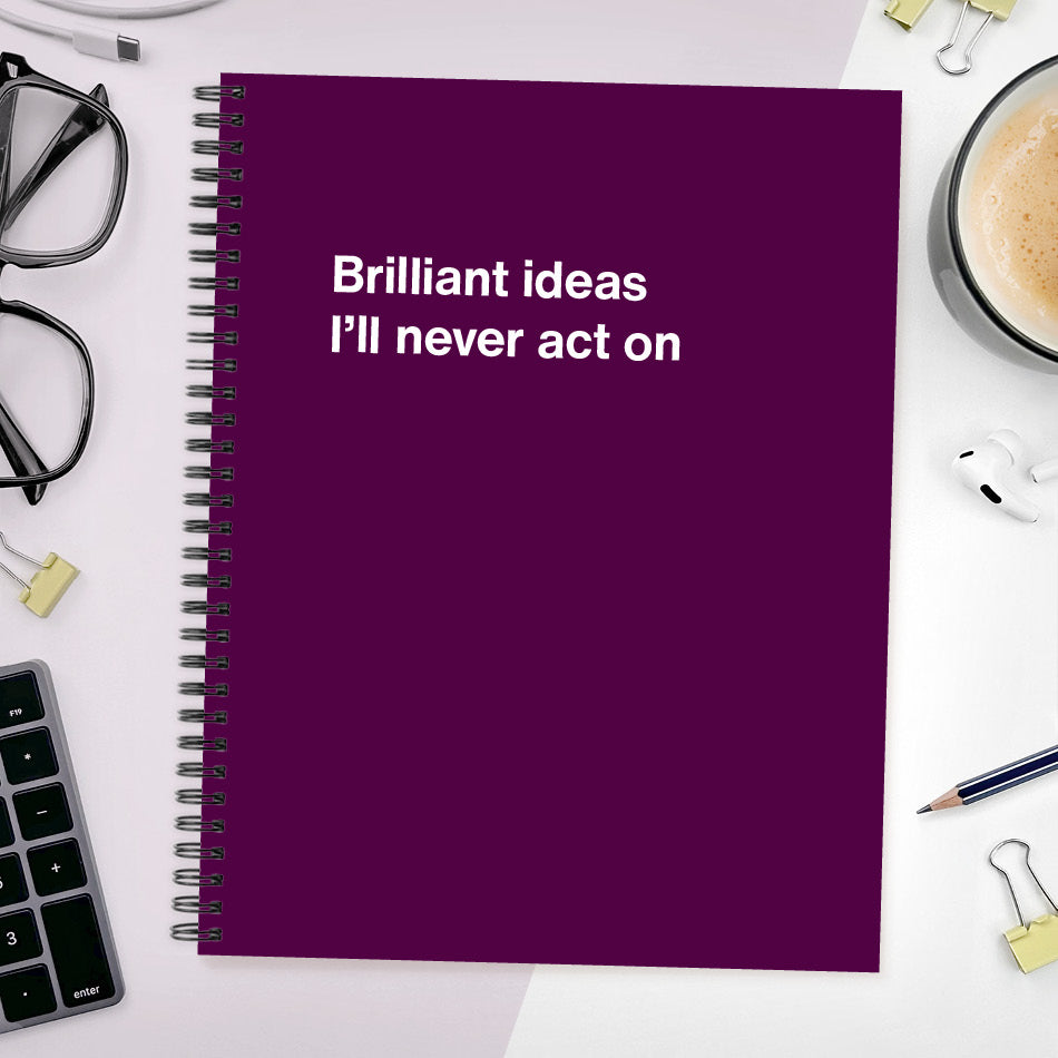 A funny notebook from WTF Notebooks® entitled 