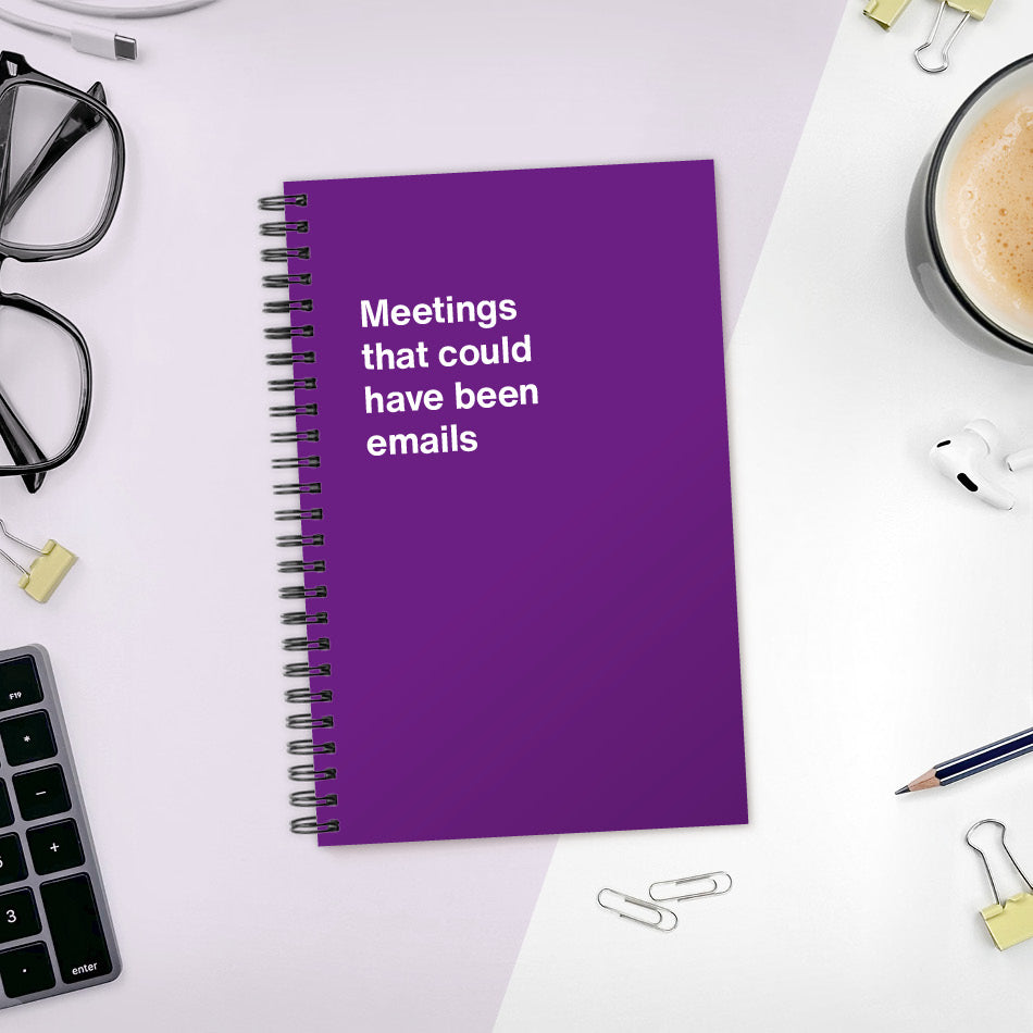A funny notebook from WTF Notebooks® entitled 