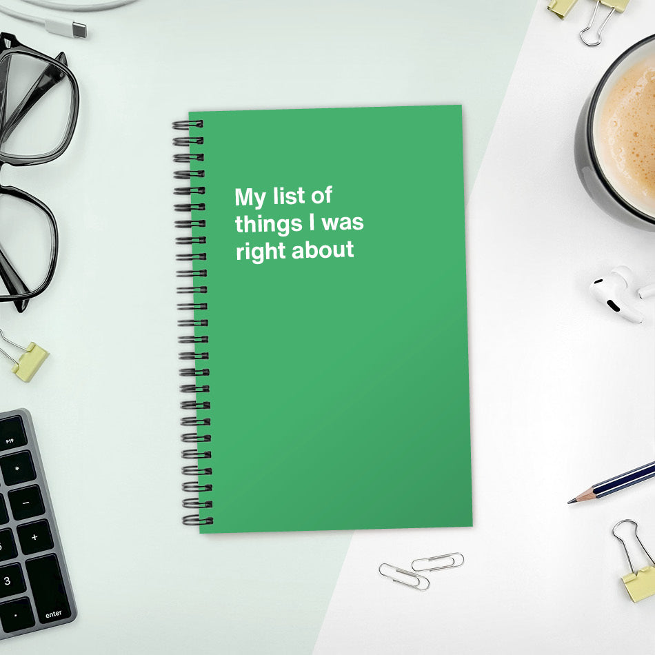 A funny notebook from WTF Notebooks® entitled 