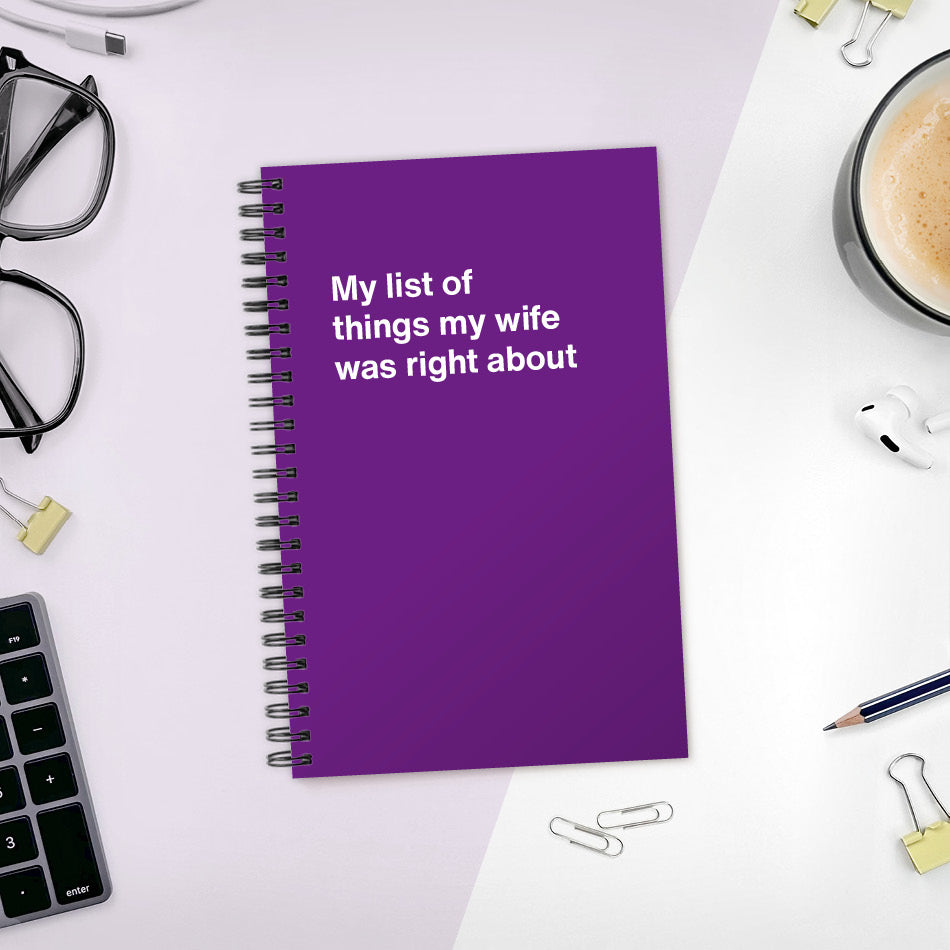 A funny notebook from WTF Notebooks® entitled 