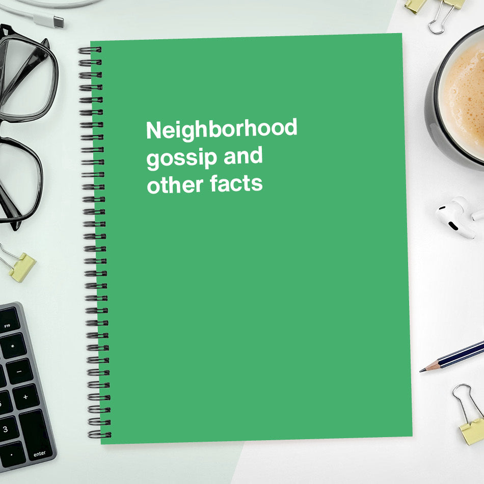 A funny notebook from WTF Notebooks® entitled 