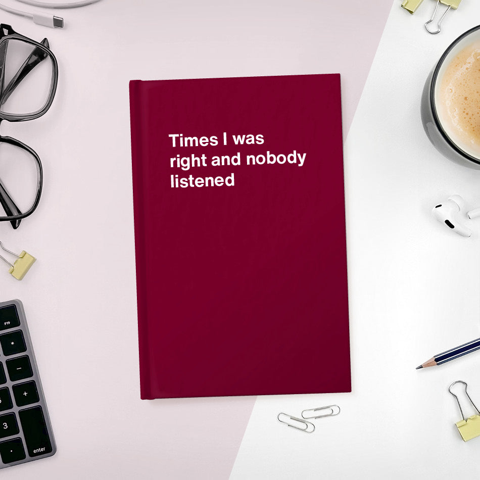 A funny notebook from WTF Notebooks® entitled 