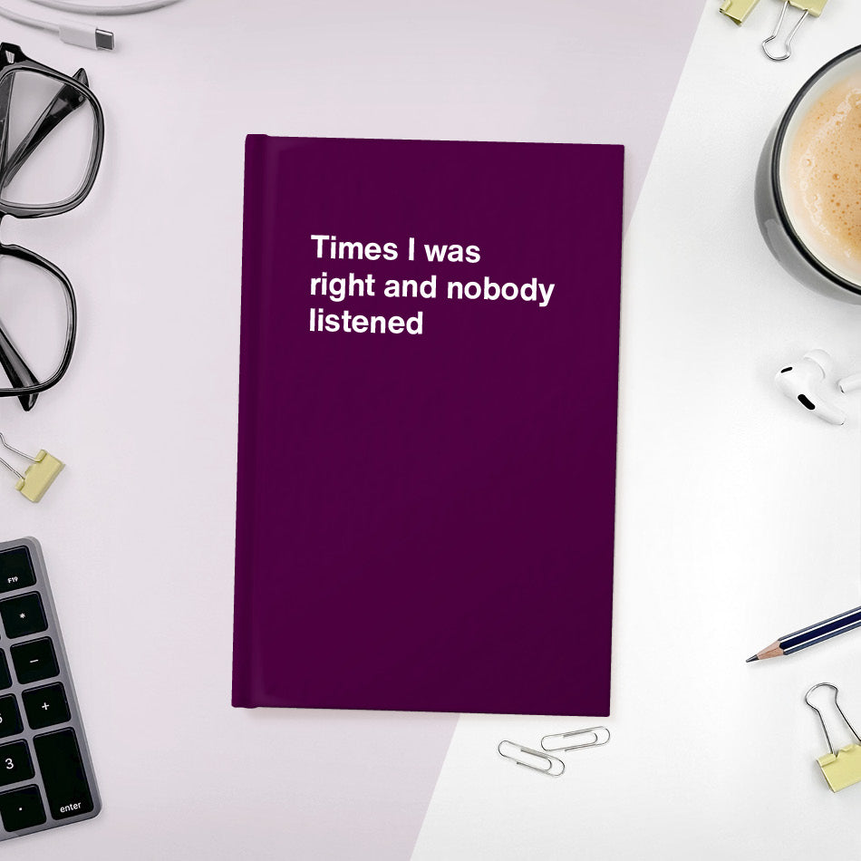 A funny notebook from WTF Notebooks® entitled 