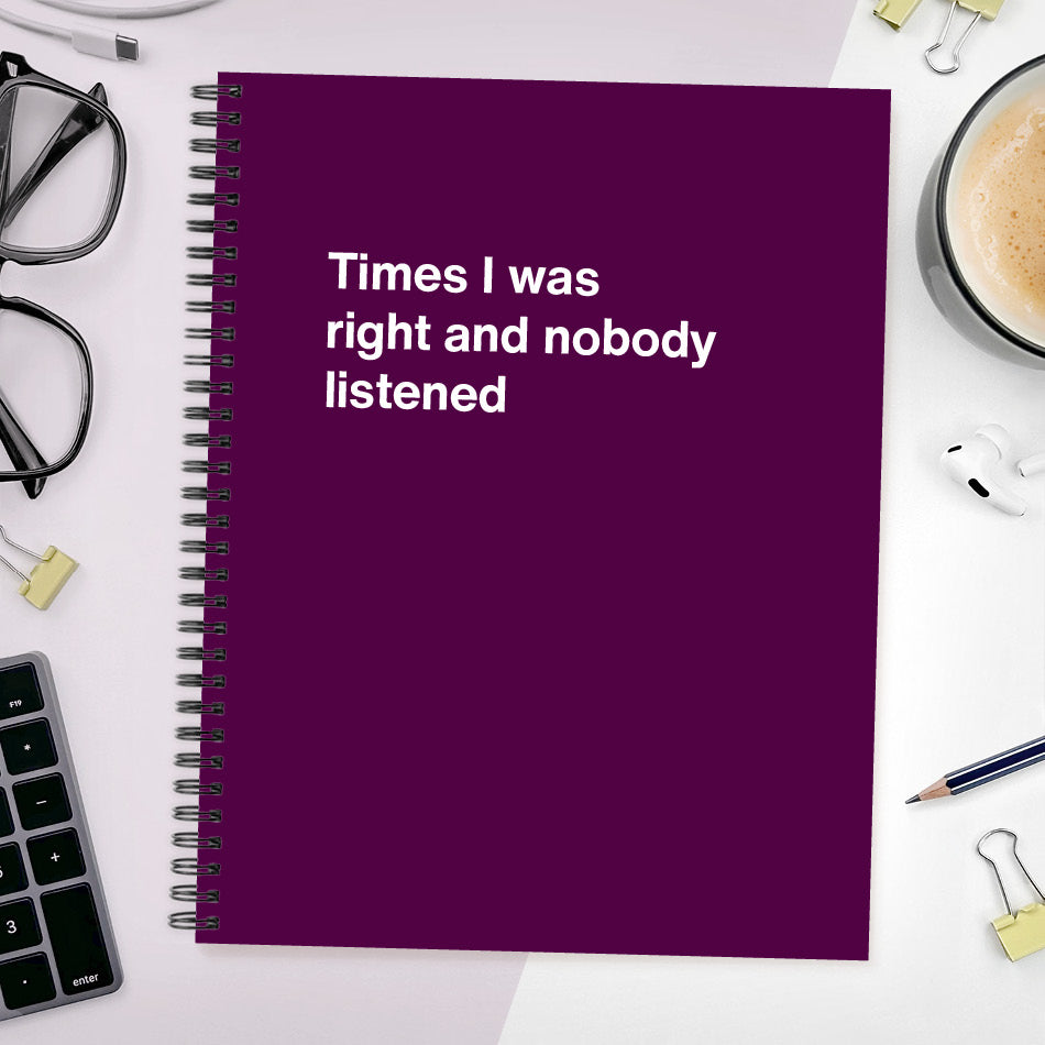 A funny notebook from WTF Notebooks® entitled 