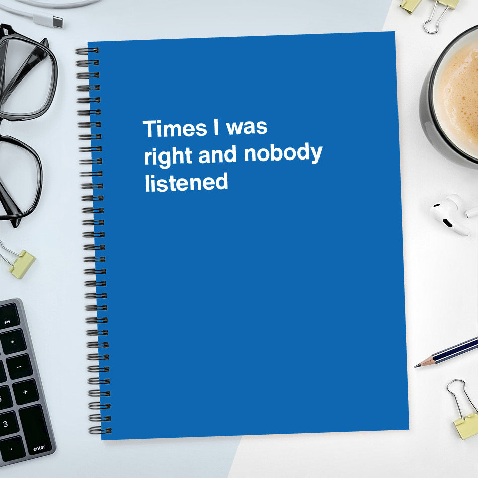 A funny notebook from WTF Notebooks® entitled 