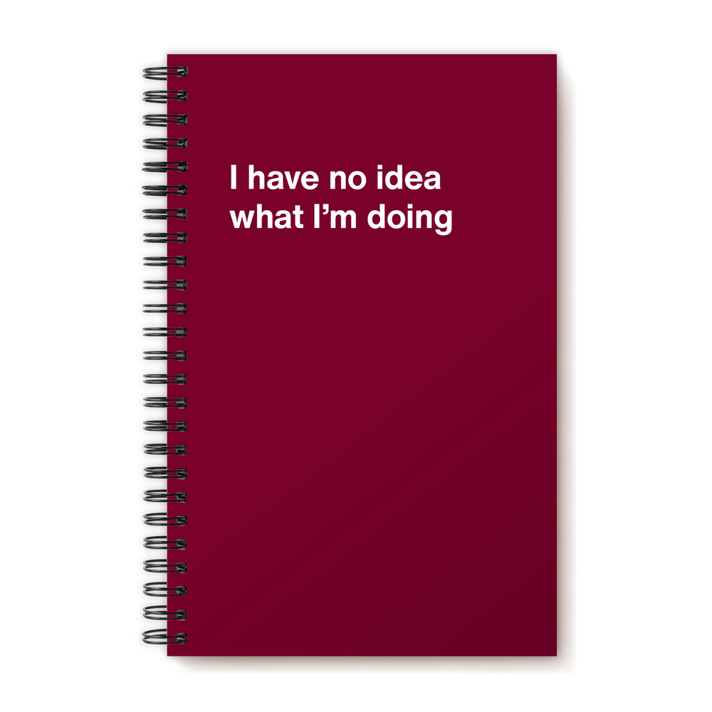A funny notebook from WTF Notebooks® entitled 